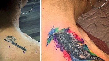 Tulisan nama yang disulap jadi gambar bulu. (Foto: Boredpanda)