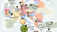 Untuk makanan Eropa, ada 15 jenis makanan yang populer di Instagram. Di posisi pertama ada macarons, lalu pesto, hingga sosis bratwurst khas Jerman. Foto: Rebecca Moss/Boredpanda