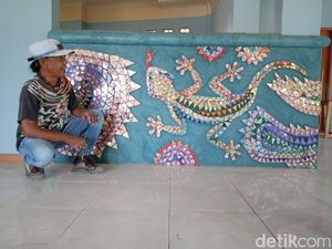 Digemari Bule, Ini Keunikan Mosaik Karya Seniman Pangandaran