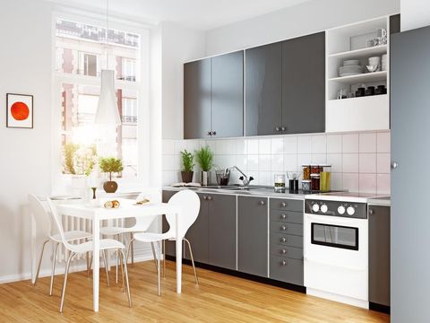 modern cozy kitchen interior. 3d rendering design concept
