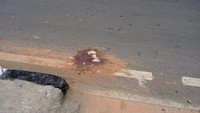 Ada juga bercak darah yang ditutupi pakai tanah. (Foto: Jefrie Nandy Satria)