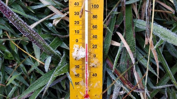 Suhu minus 1 derajat di Dieng pagi tadi. 