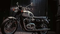 Dengan skema cat Bendera Putih dan Perak, plus detail krom, motor yang hanya akan dibangun sebanyak 900 unit ini bakal mendapatkan sertifikat bernomor yang ditandatangani oleh CEO Triumph Nick Bloor. Foto: Pool (Triumph)