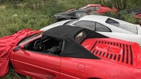Mobil Ferrari biasanya ditemukan terparkir di tempat yang mewah nan mahal. Namun penampakan di Lakeway, Texas, Amerika Serikat berbeda. Ditemukan 11 Ferrari klasik nganggur di lapangan terbuka hingga membusuk. Foto: Carscoops