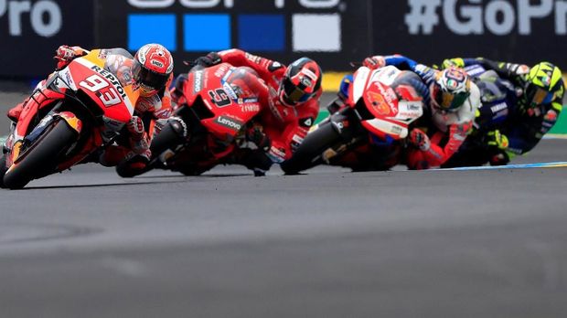 Marc Marquez hanya mendapat tekanan hingga pertengahan balapan MotoGP Prancis 2019.