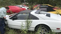 Sedangkan tak ada lagi garasi atau gudang tertutup untuk menyimpan Ferrari tersebut secara layak. Foto: Carscoops
