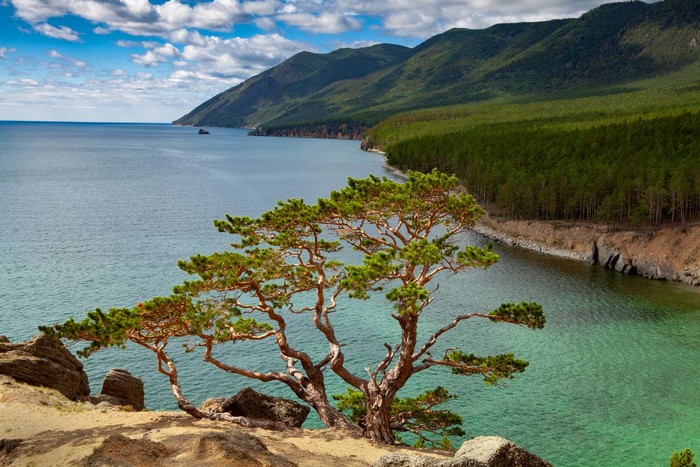 Waters of Lake Baikal, The water surface of Baikal, a beautiful landscape