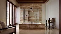 Salah satu kemewahan dari Hotel Bulgari Resort Bali bisa dilihat dari bagian kamar mandinya. Begitu luas dan elegan (Hotel Bulgari Resort Bali)
