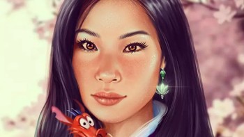 Pemilihan seleb cantik sebagai Putri Disney yang dilakukan @helen_morgun banyak dipuji follower-nya. Semisal Lucy Liu sebagai Mulan yang ini. (Foto: Dok @helen_morgun)  