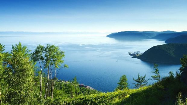 Waters of Lake Baikal, The water surface of Baikal, a beautiful landscape