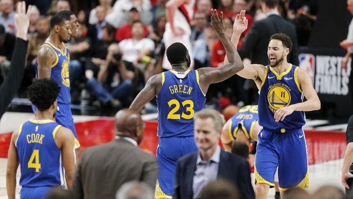 Golden State Warriors maju ke Final NBA usai memenangi gim keempat final Wilayah Barat. (Foto: Jonathan Ferrey / Getty Images) Golden State Warriors maju ke Final NBA usai memenangi gim keempat final Wilayah Barat. (Foto: Jonathan Ferrey / Getty Images)