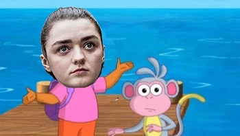 Akhir Game of Thrones disebut sebagai awal dari kisah Arya the Explorer. Lho, itu sih Dora! (Foto: Boredpanda.com)