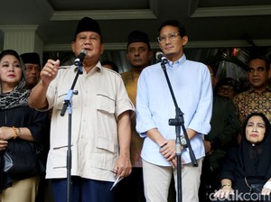 Prabowo-Sandi Tak akan Hadiri Sidang Perdana Gugatan Pilpres di MK