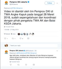 Twitwar Pemprov DKI Jakarta vs TWA Angke Kapuk Soal Video Mangrove