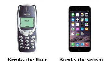 Ponsel dulu jika jatuh bisa meretakkan lantai. Sekarang, sangat mungkin layar ponselnya yang retak. (Foto: justsomethingcreative)