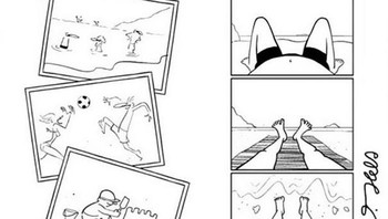 Foto liburan zaman dulu dan sekarang. (Foto: justsomethingcreative)