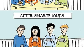 Ketika ngumpul malah jadi diem-dieman karena semua asyik dengan smarpthone sendiri. (Foto: justsomethingcreative)