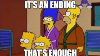 Tak puas dengan musim ke-8 Game of Thrones? Kata Marge Simpson, yang penting ada endingnya. (Foto: Boredpanda.com)
