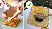 Ternyata lebih baik menggunakan sendok dari pada pisau untuk mengoles roti. Selain lebih mudah, sendok tidak akan menggores roti. Foto: Brightside