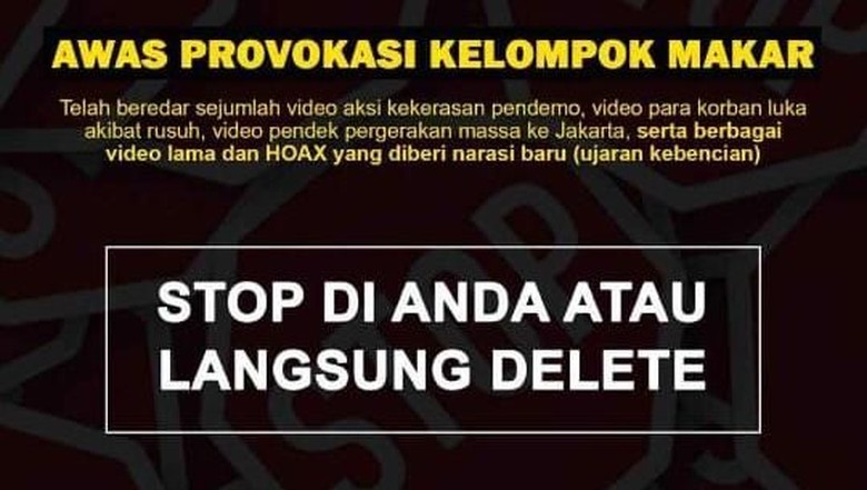 Polisi Imbau Masyarakat Tak Sebar Video Provokasi Terkait Kerusuhan Polisi Imbau Masyarakat Tak Sebar Video Provokasi Terkait Kerusuhan