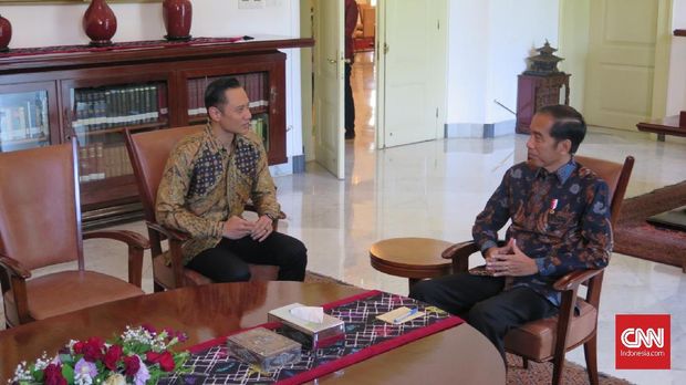 AHY saat bertemu Jokowi di Istana.