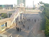 Suasana di sekitar Flyover Slipi