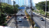 Sejumlah jalan protokol di Jakarta nampak lengang jelang aksi demo 22 Mei di depan gedung Bawaslu, Jakarta, Rabu (22/5/2019).