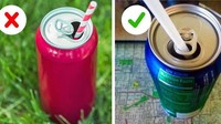Agar sedotan tidak melayang dalam minuman soda, masukanlah pada lubang pembuka kalengnya. Foto: Brightside