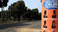 Begini suasana Jalan Medan Merdeka Barat yang ditutup, Kamis (23/5/2019).