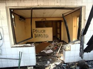 Kondisi Pos Polisi Sabang Pasca Dibakar
