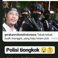 Banyak hoaks saat aksi damai menolak hasil Pemilu (22/5/2019) di depan Bawaslu, Jakarta Pusat. Salah satunya beredar kabar bahwa polisi yang bertugas mengamankan jalannya demo berasal dari negara asing, China. Foto: Instagram @roccabaraya