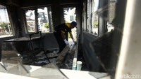 Sebelumnya, kebakaran di pospol Sarinah terjadi sekitar pukul 21.58 WIB, Rabu (22/5/2019).