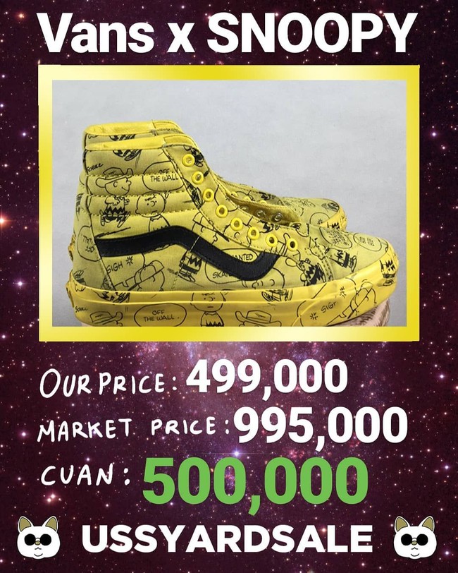 Anda yang tak takut pakai sneakers menarik perhatian bisa mendapati Vans X Snoopy yang bisa didapatkan dengan Rp 500 ribu. Foto: Instagram