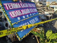 Karangan bunga di asrama Polri Petamburan