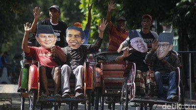 Jokowi Hingga Prabowo Naik Becak Serukan Rekonsiliasi Pasca Pemilu