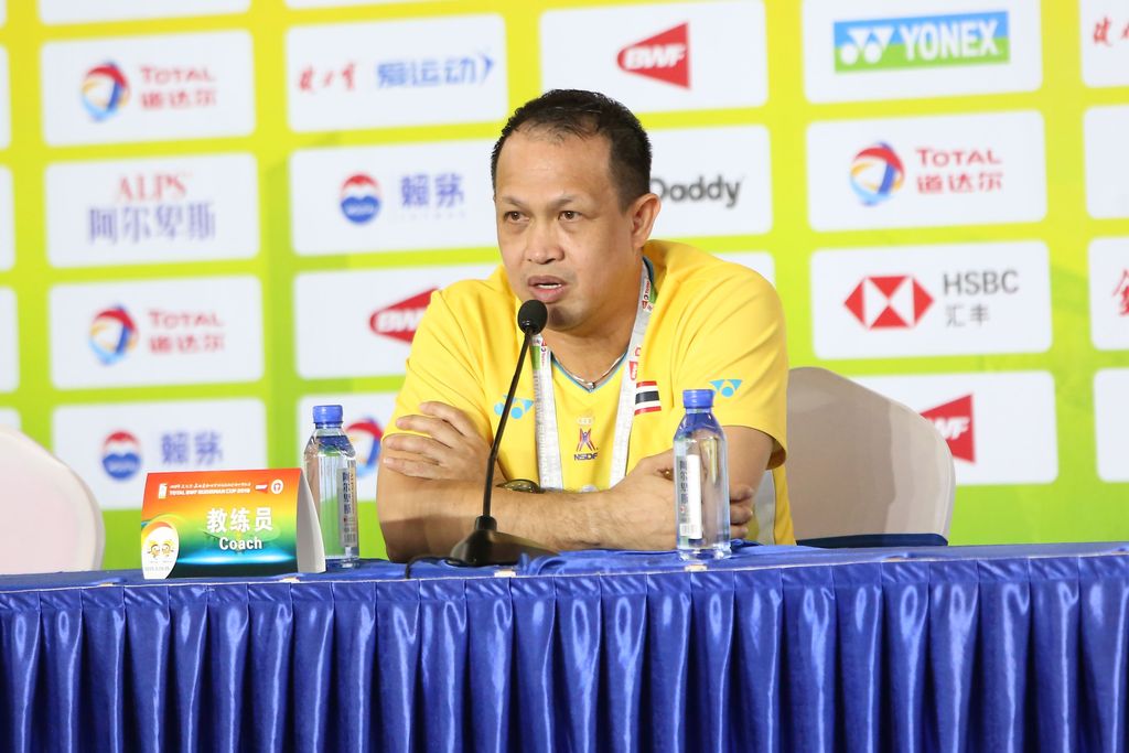 Konferensi pers Rexy Mainaky usai Thailand dikalahkan China di semifinal Piala Sudirman 2019.