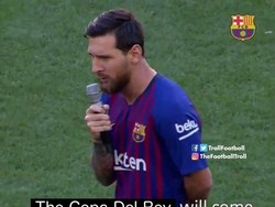 Ada yang mengedit teks pidato Messi di awal musim. Dari yang berjanji membawa semua gelar ke Camp Nou, kini Copa del Rey pun gagal mereka pertahankan. (Foto: Istimewa)