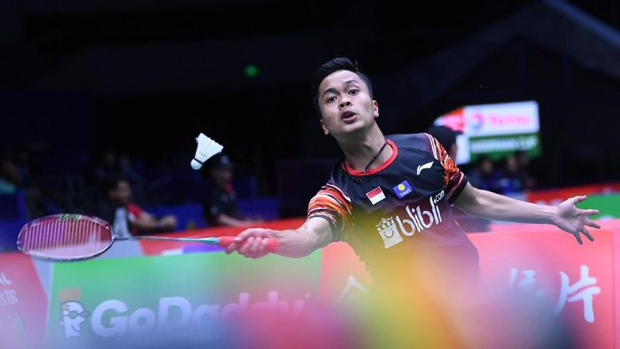 Anthony Sinisuka Ginting terhenti di babak pertama Denmark Open 2019 (Foto: Wahyu Putro A/Antara Foto)