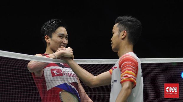 Anthony Ginting kalah sembilan kali dari Kento Momota.