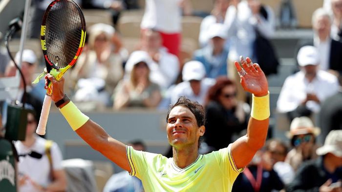 Rafael Nadal memenangi laga babak pertama Prancis Terbuka 2019. (Foto: Vincent Kessler / Reuters)