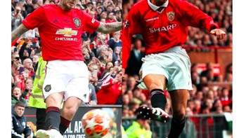 Penampilan David Beckham dengan umpan silang akuratnya mengembalikan ingatan kala dia masih pemain bintang. Gayanya pun masih persis sama. Foto: Twitter