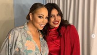 Priyanka mendapatkan tiket konser Mariah Carey bahkan ia bisa main-main ke backstage. Dok. Instagram/priyankachopra