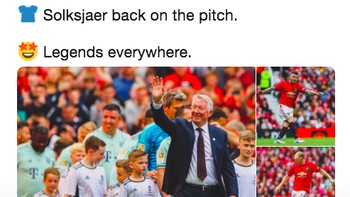 Pertandingan semalam memang sangat nostalgia, mantan bintang MU semua masih menunjukkan kehebatannya. Foto: Twitter