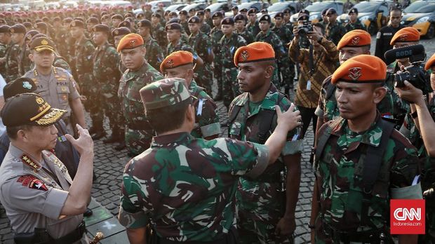 Pasukan TNI ikut terjun dalam Operasi Ketupat 2019.