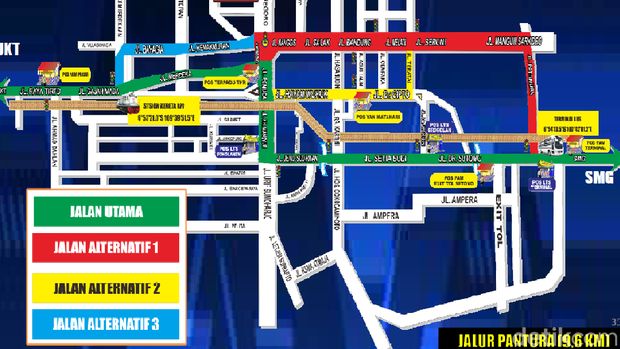 Peta jalur alternatif di Kota Pekalongan