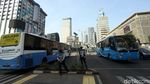 Kembali Dibuka, Lalin di Jl MH Thamrin Ramai Lancar