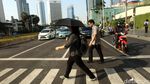 Kembali Dibuka, Lalin di Jl MH Thamrin Ramai Lancar