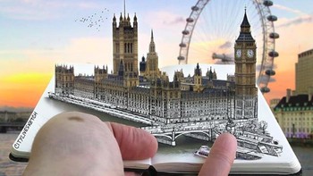 Pemandangan kota London, Inggris. (instagram.com/citylivesketch)