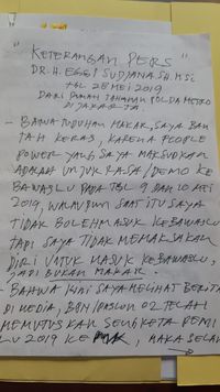Kirim Surat dari Tahanan, Eggi Sudjana Kembali Bantah Berbuat Makar