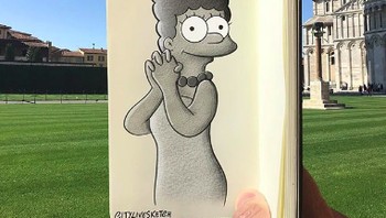 Ia kerap berkeliling dunia untuk mendapatkan ikon-ikon landmark. (instagram.com/citylivesketch)